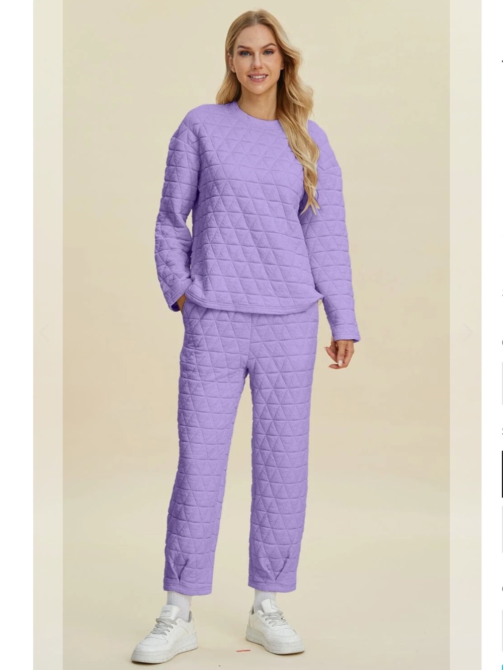 (A2) 2 pc Double Take Quilted Top & Pants Set